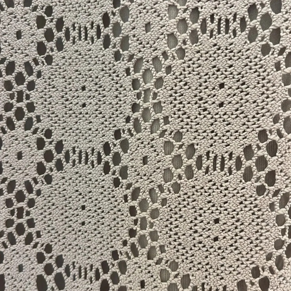 Cato soft stretchy pull on knee shirt crochet like overlay lined taupe Medium - Picture 2 of 7